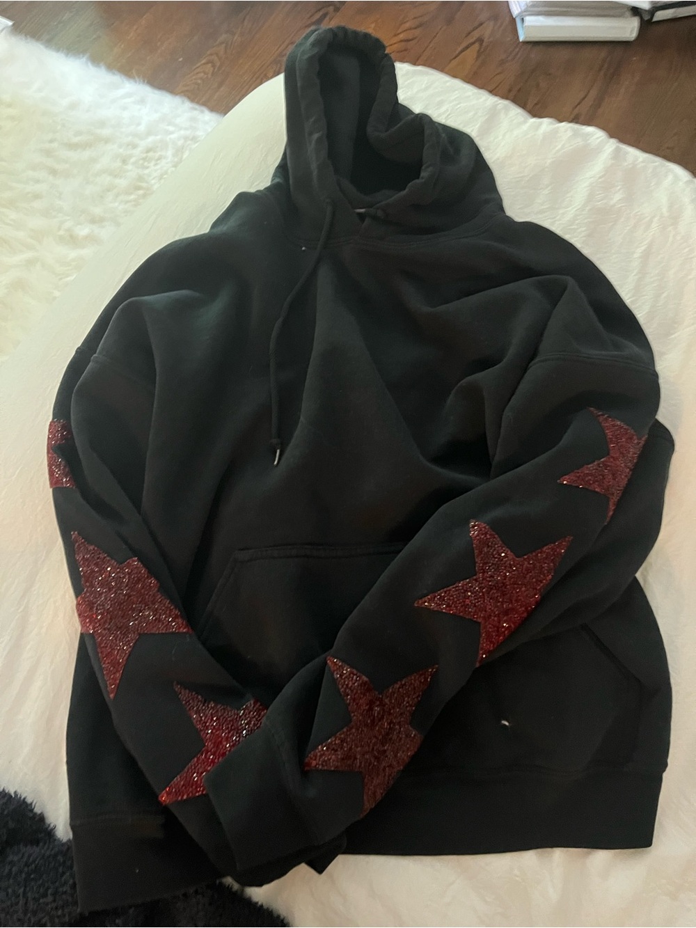 Carmar Hoodie with Red Glitter Stars